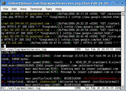 Multitail inside Gnome Terminal